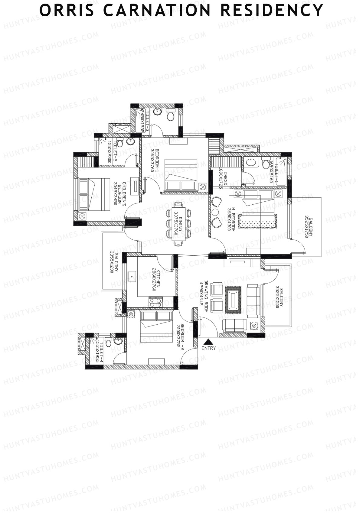 Orris Carnation Residency Tower 4F Unit 1 Floor Plan