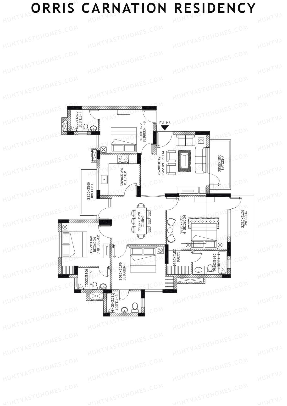 Orris Carnation Residency Tower 4F Unit 2 Floor Plan