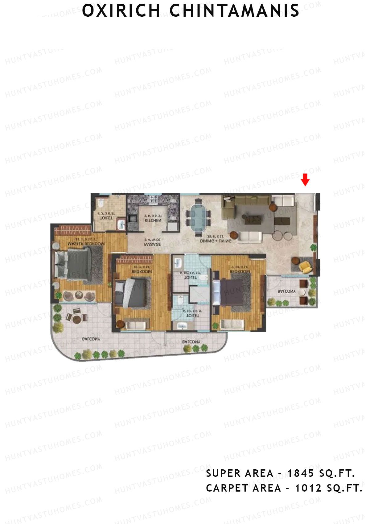 Oxirich Chintamanis Tower Condor Unit 1 Floor Plan