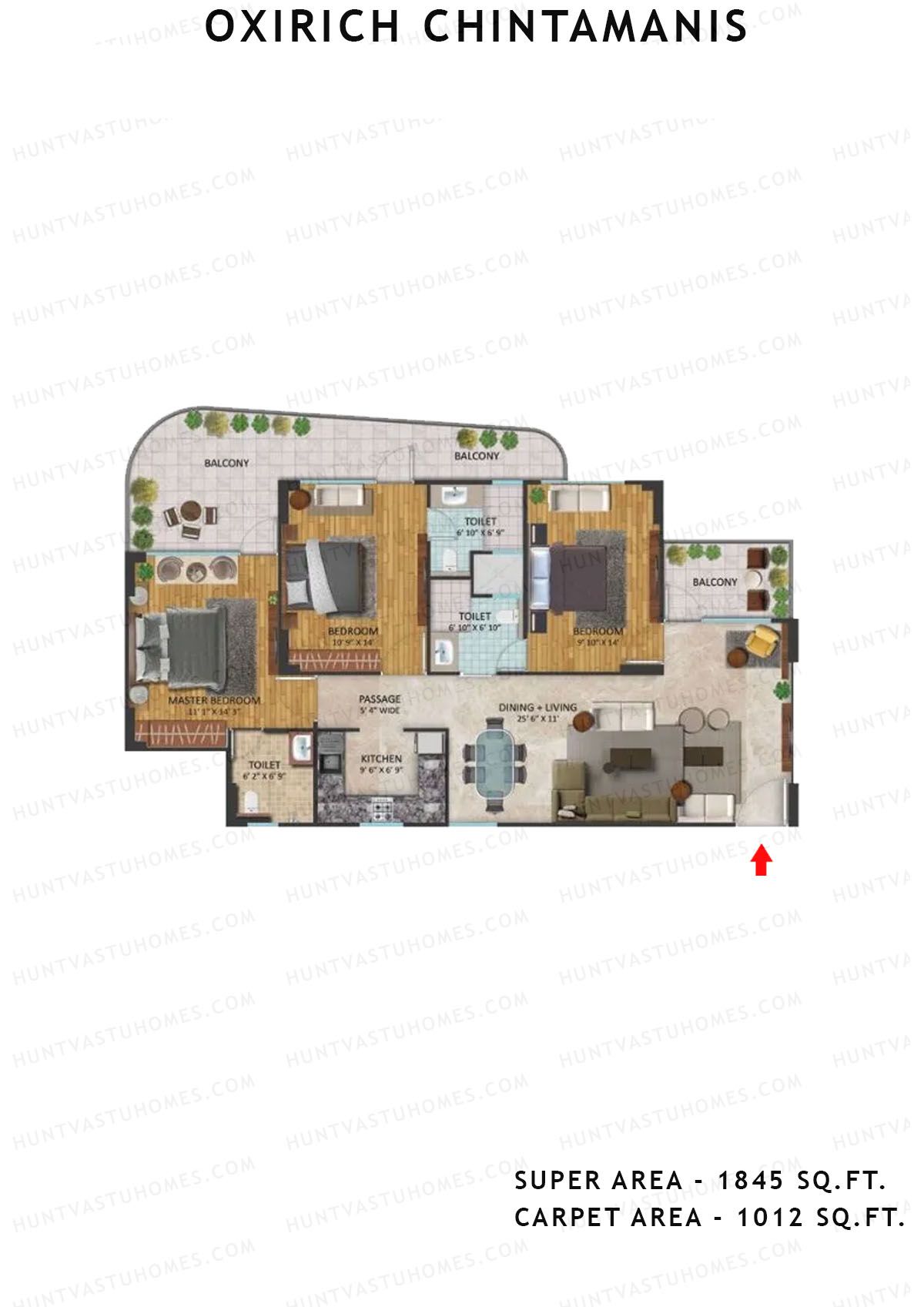 Oxirich Chintamanis Tower Condor Unit 2 Floor Plan