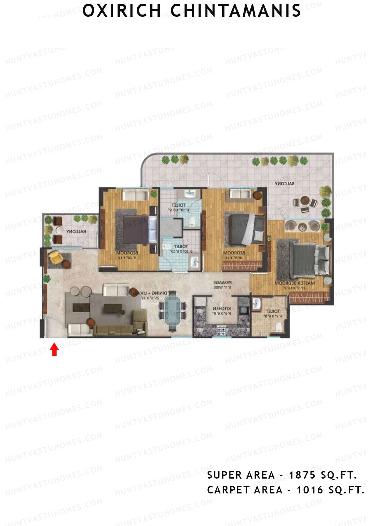Oxirich Chintamanis Tower Condor Unit 3 Floor Plan