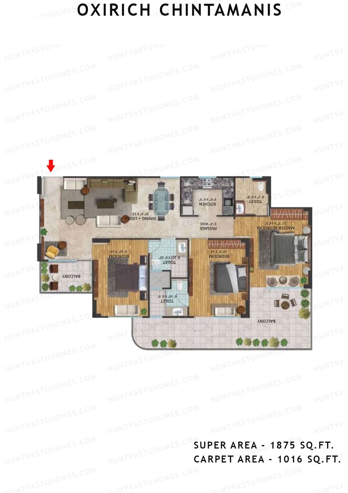 Oxirich Chintamanis Tower Condor Unit 4 Floor Plan