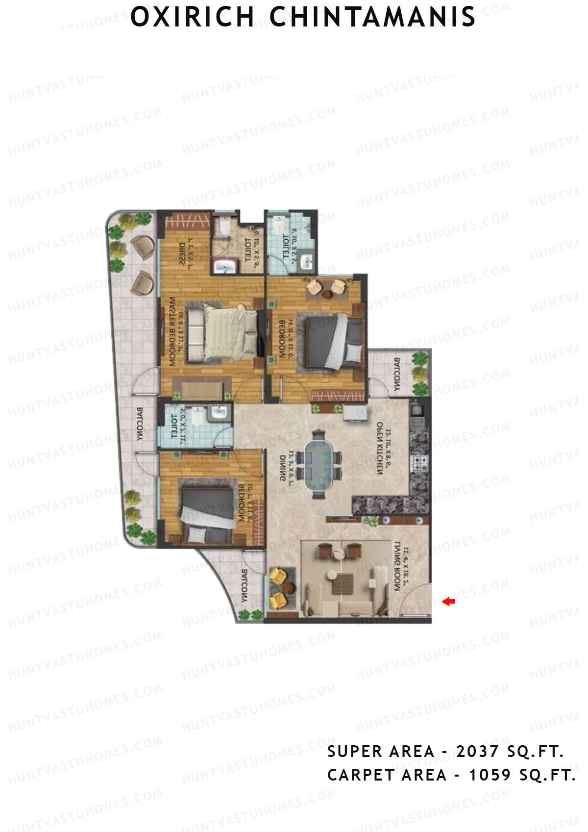 Oxirich Chintamanis Tower Magpie Unit 2 Floor Plan