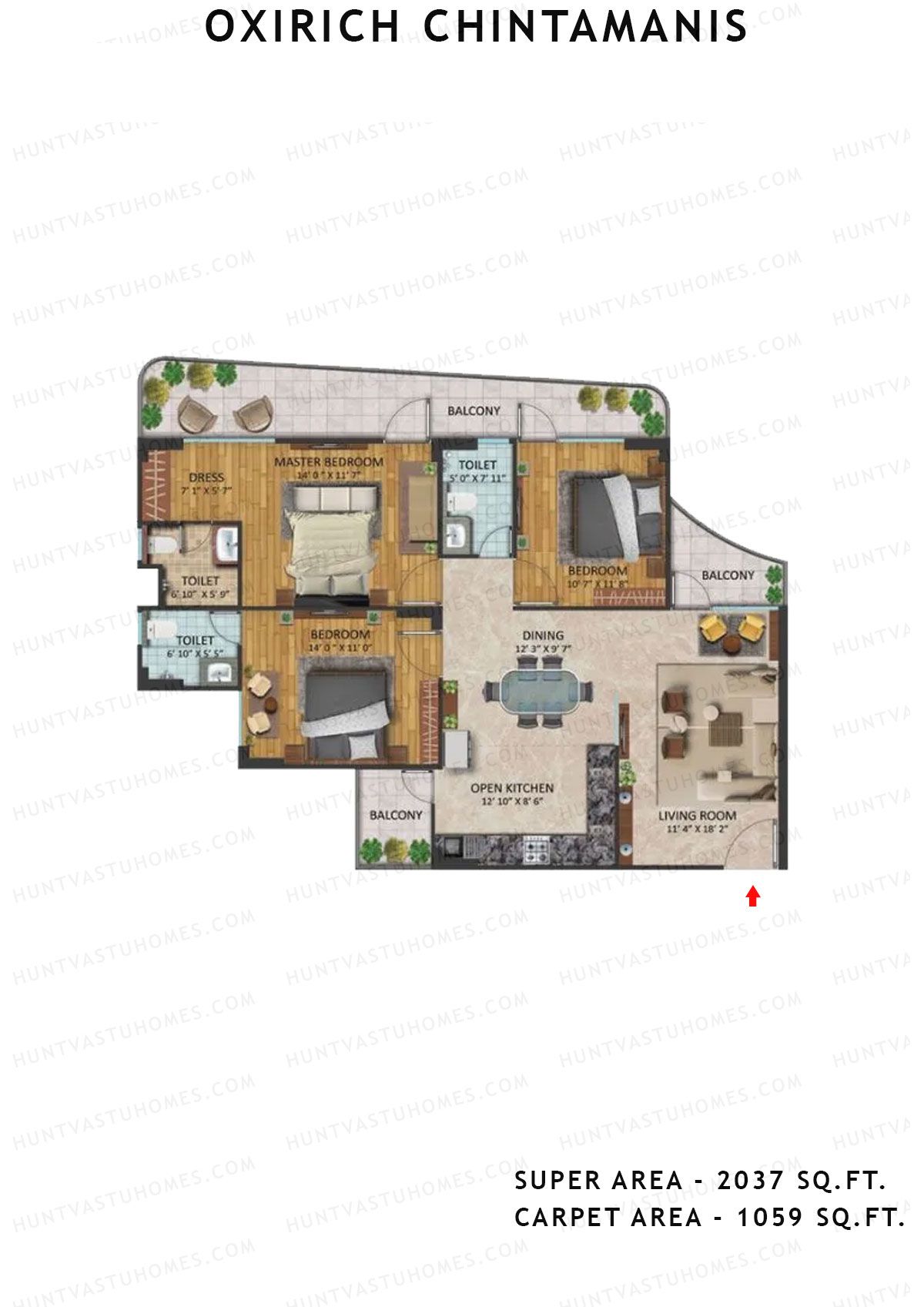Oxirich Chintamanis Tower Magpie Unit 3 Floor Plan