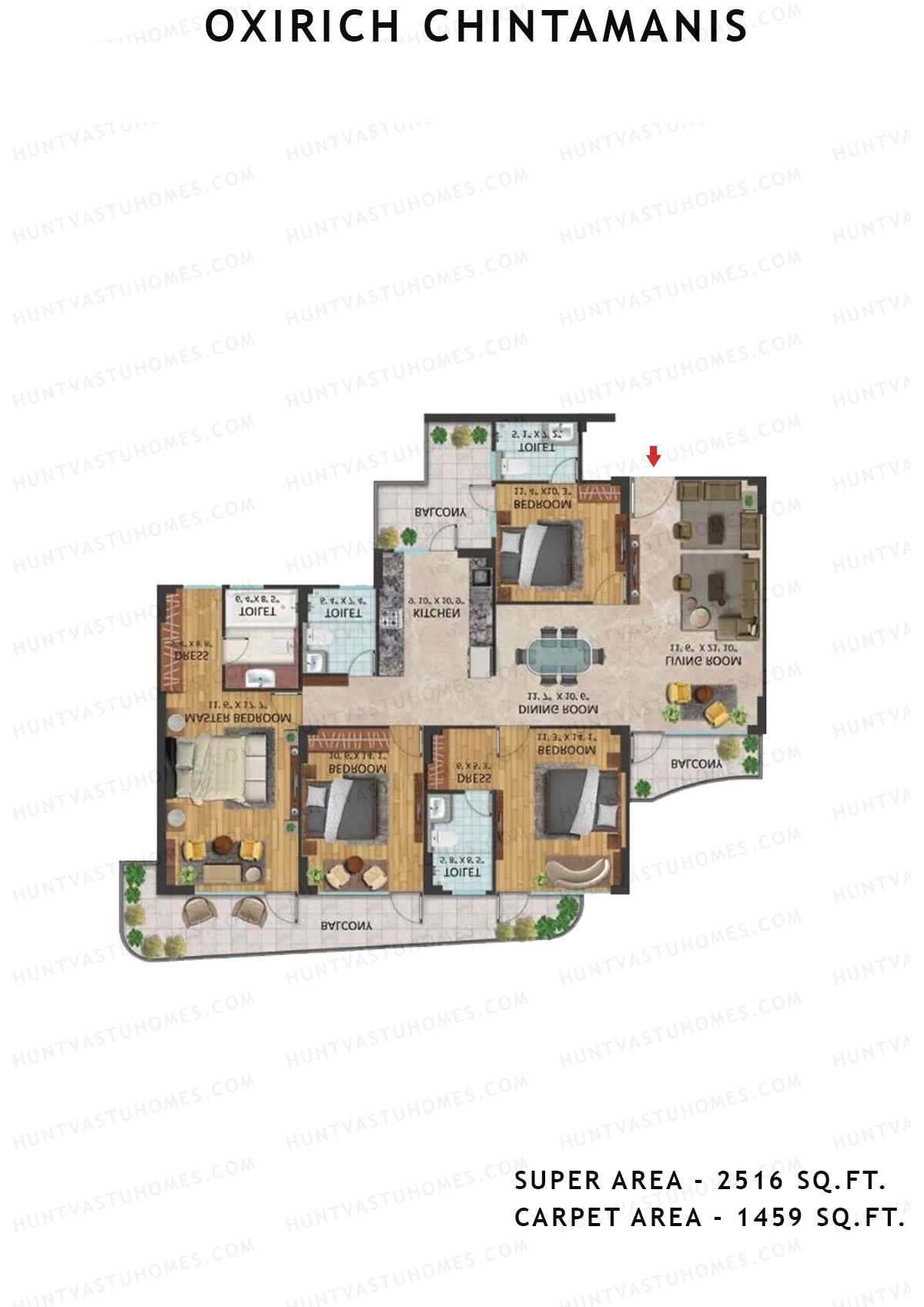Oxirich Chintamanis Tower Rio Unit 1 Floor Plan
