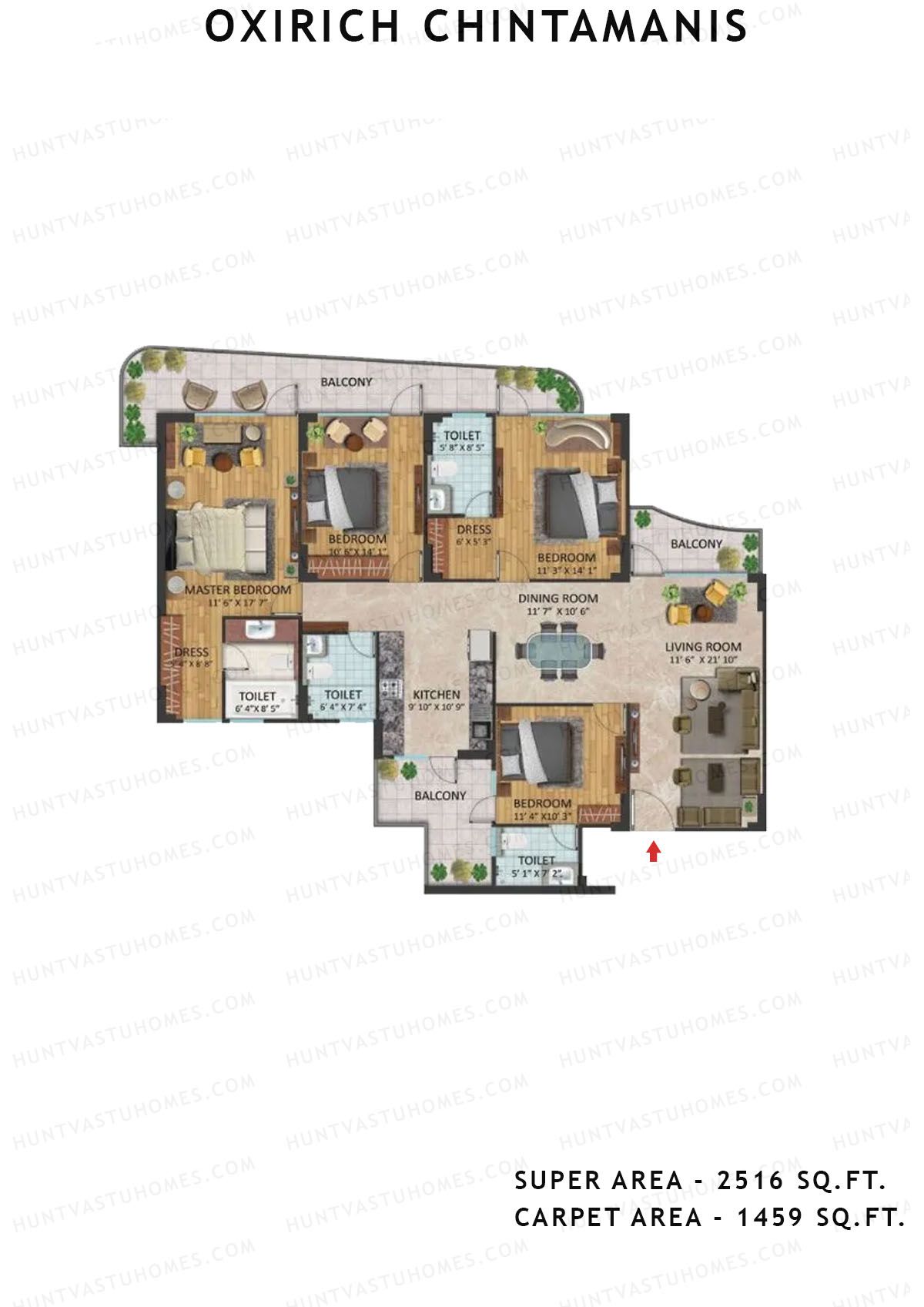Oxirich Chintamanis Tower Rio Unit 2 Floor Plan