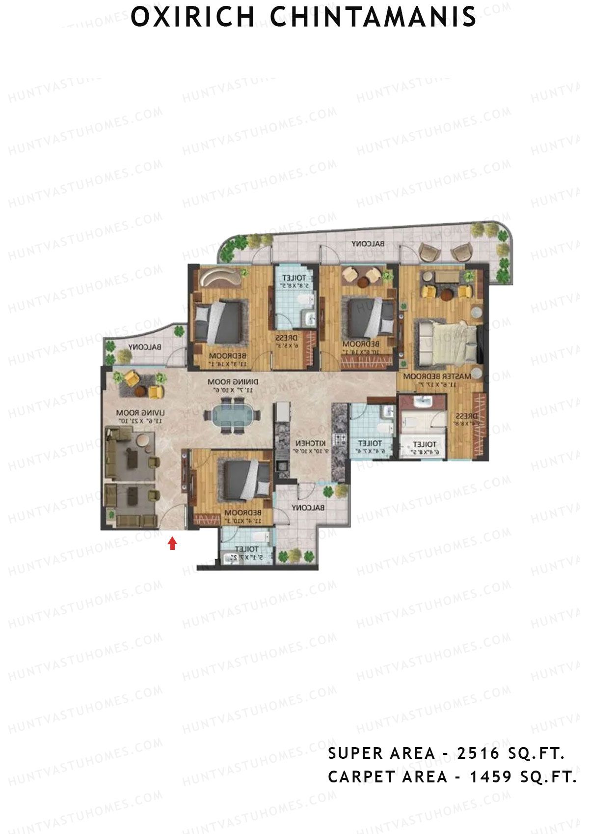 Oxirich Chintamanis Tower Rio Unit 3 Floor Plan