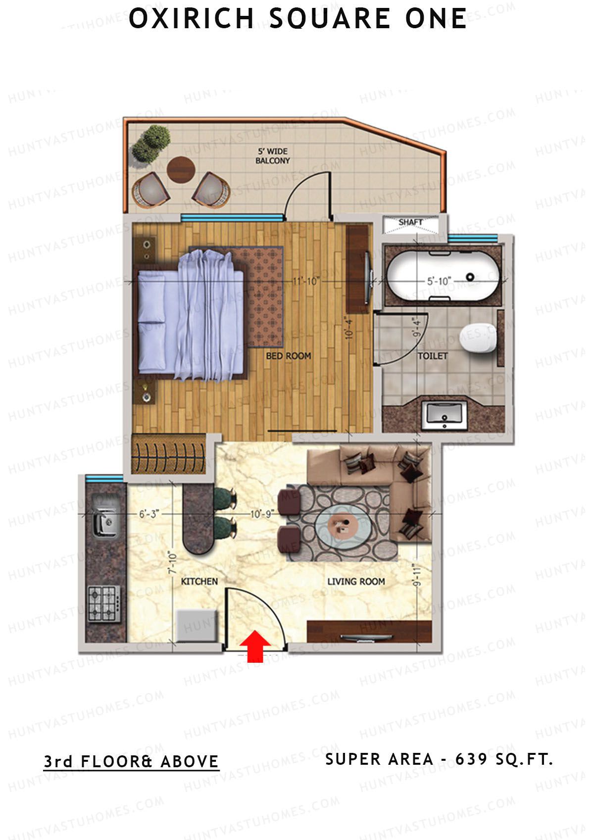 Oxirich Square One Tower 5 Unit 3 Floor Plan