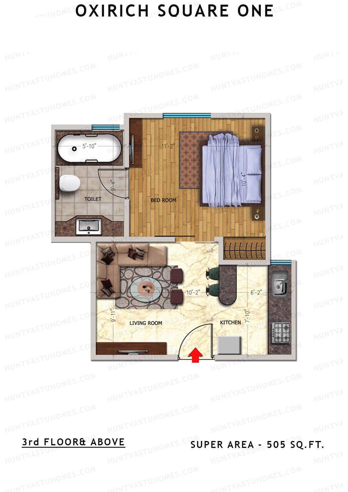 Oxirich Square One Tower 5 Unit 4 Floor Plan