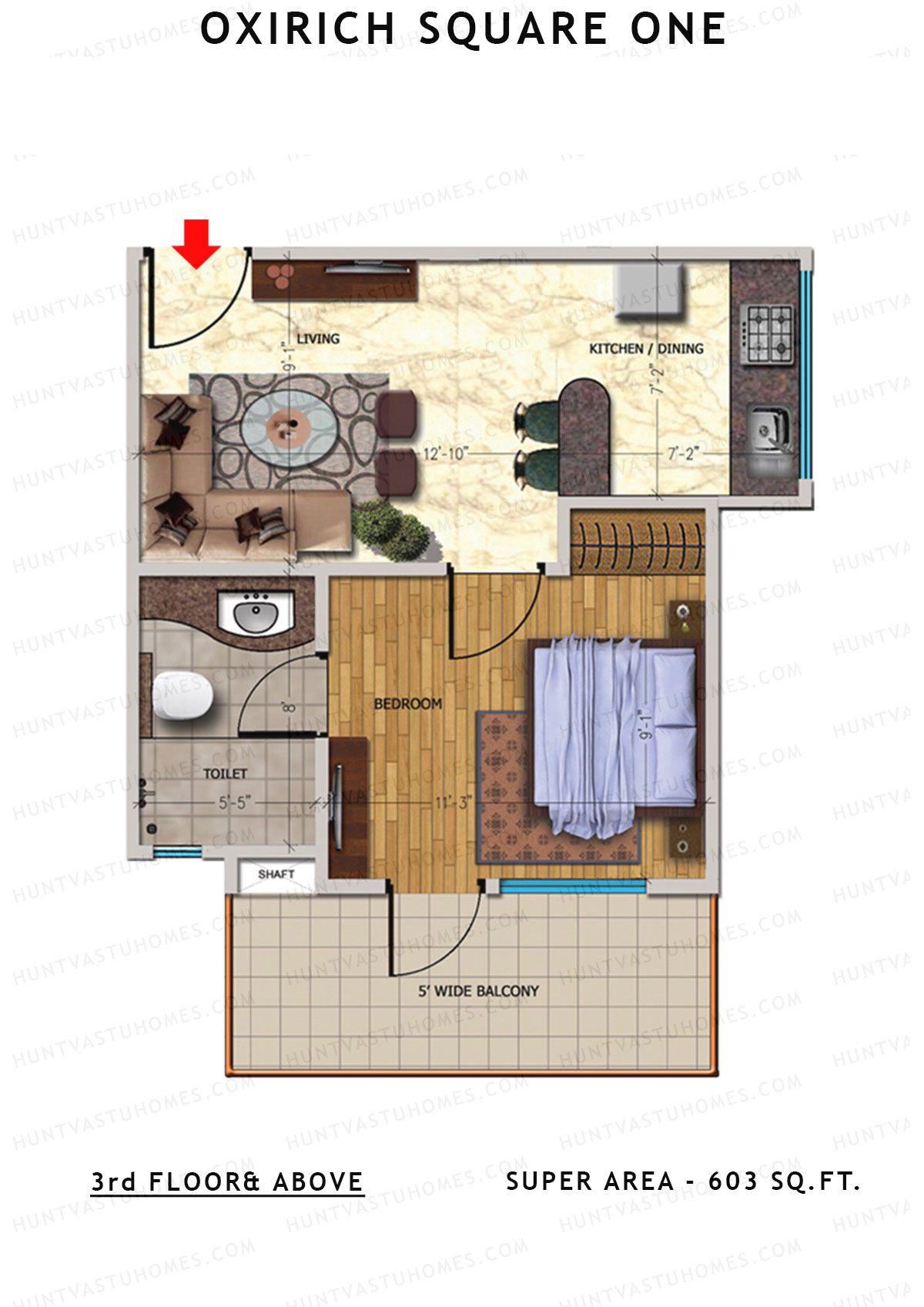 Oxirich Square One Tower 5 Unit 6 Floor Plan