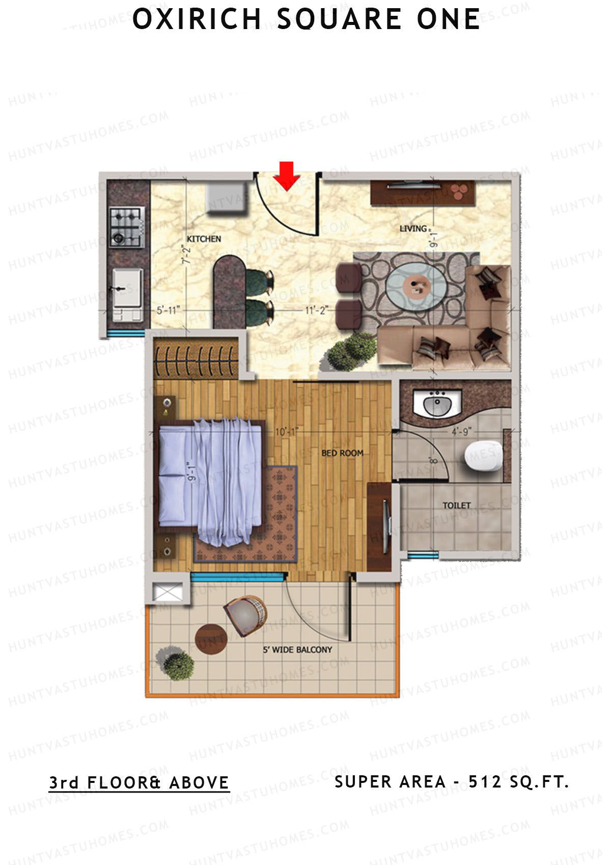 Oxirich Square One Tower 5 Unit 7 Floor Plan