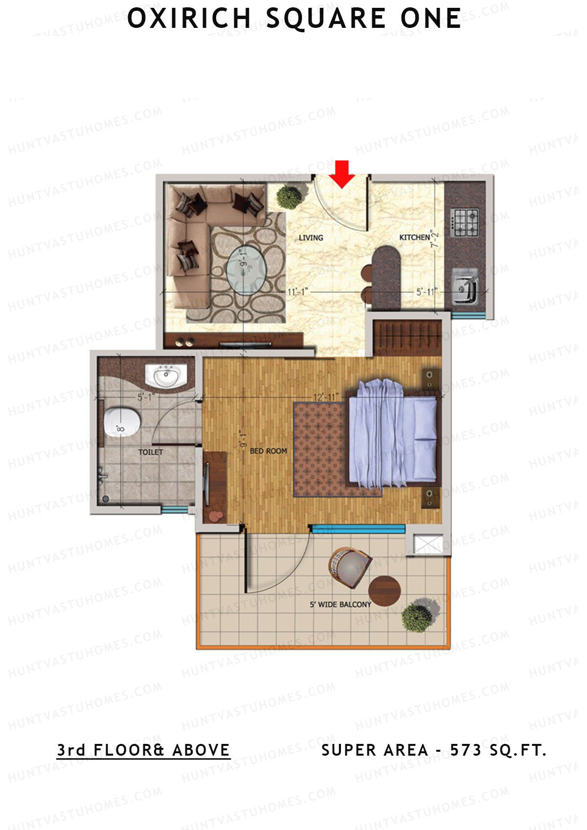 Oxirich Square One Tower 5 Unit 8A Floor Plan