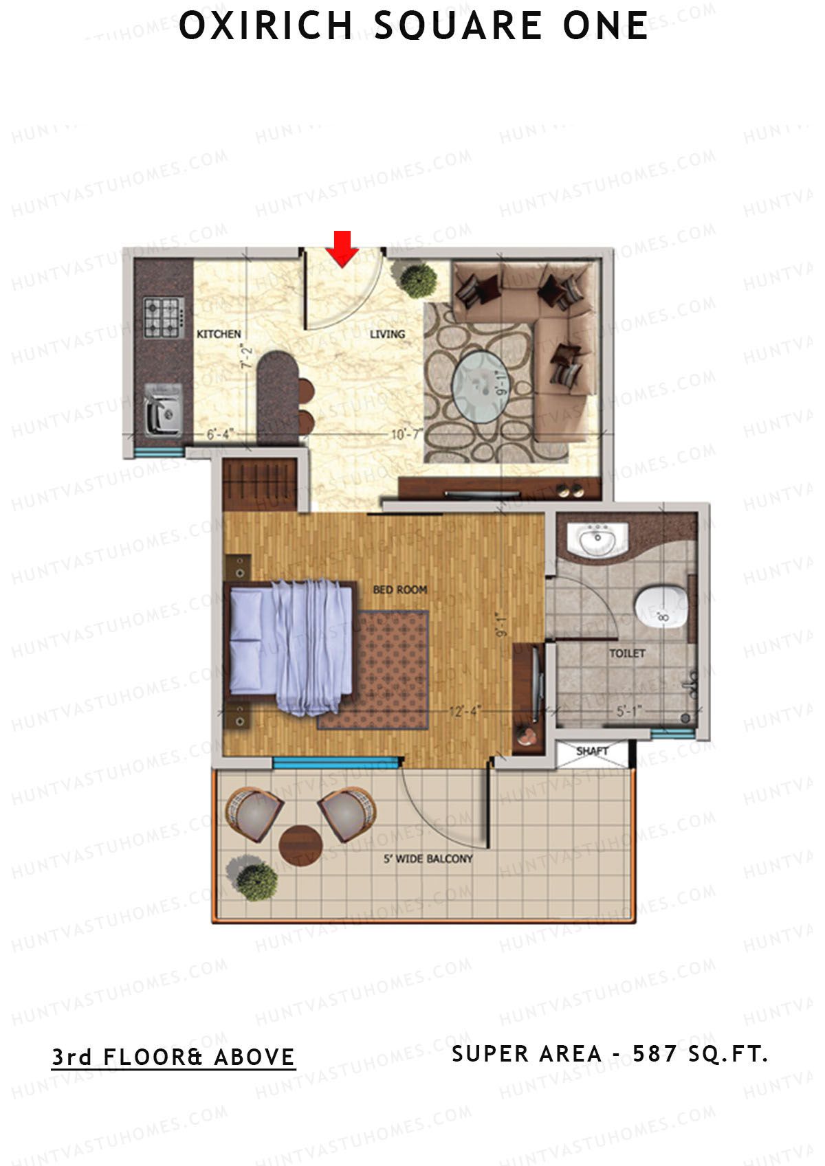 Oxirich Square One Tower 5 Unit 8B Floor Plan