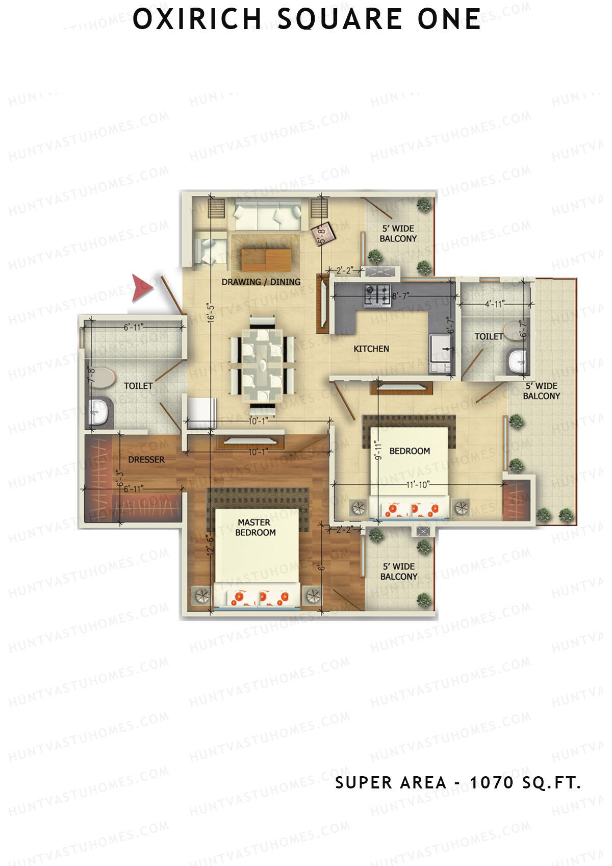 Oxirich Square One Tower 6 Unit 7 Floor Plan