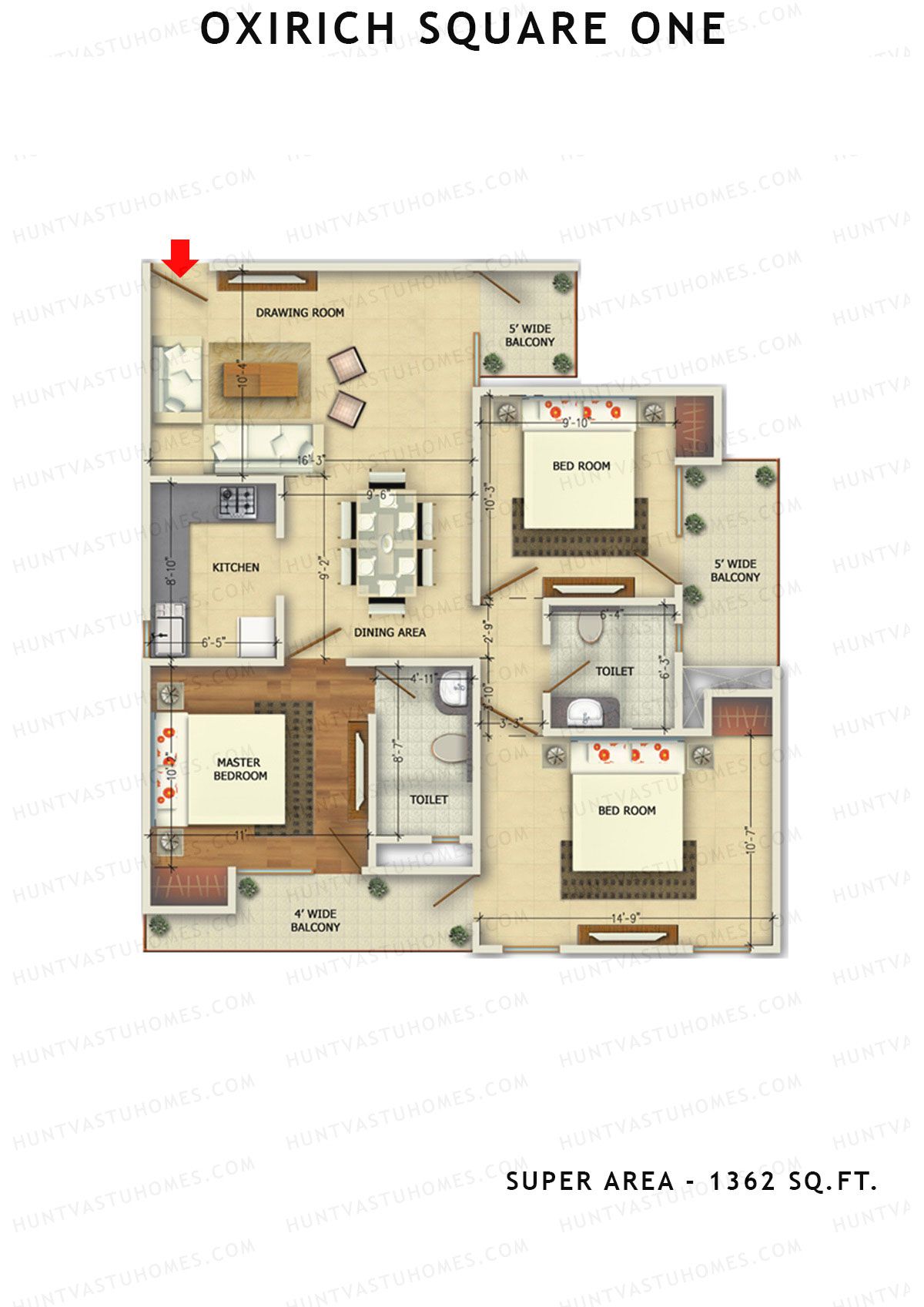 Oxirich Square One Tower 6 Unit 1 Floor Plan