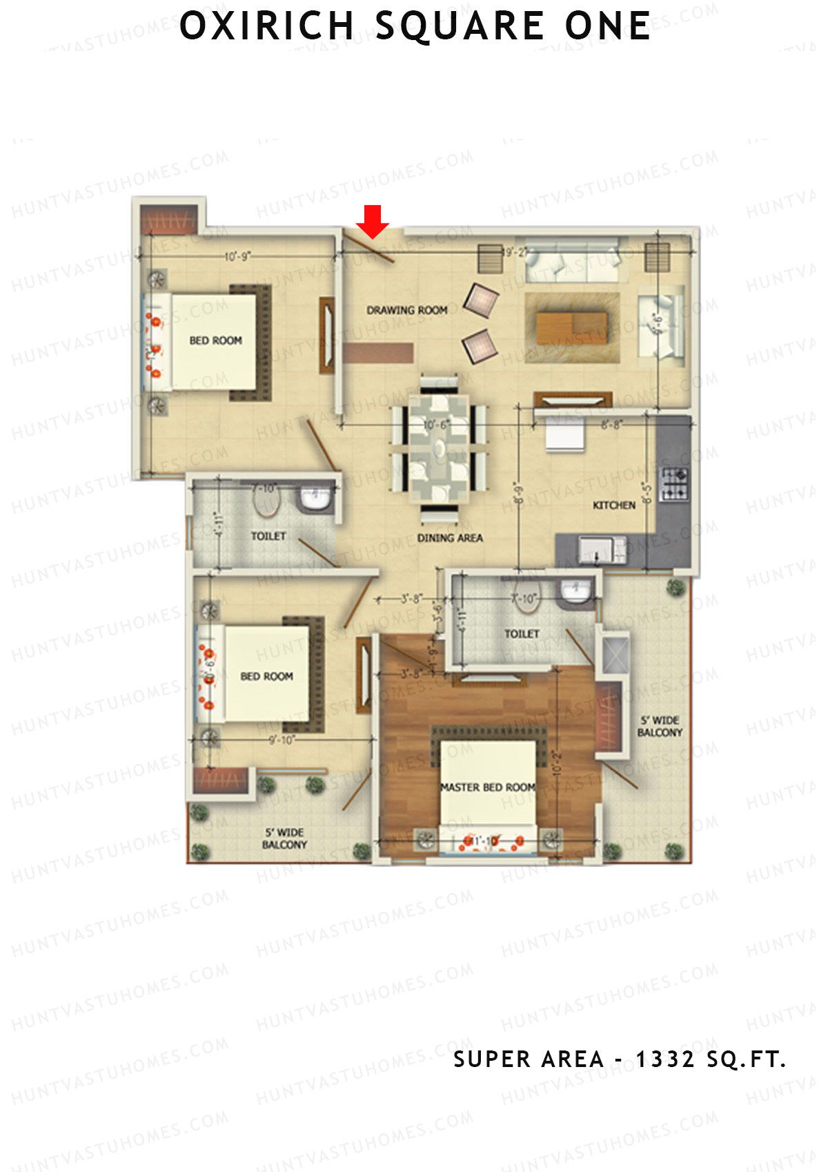 Oxirich Square One Tower 6 Unit 2 Floor Plan