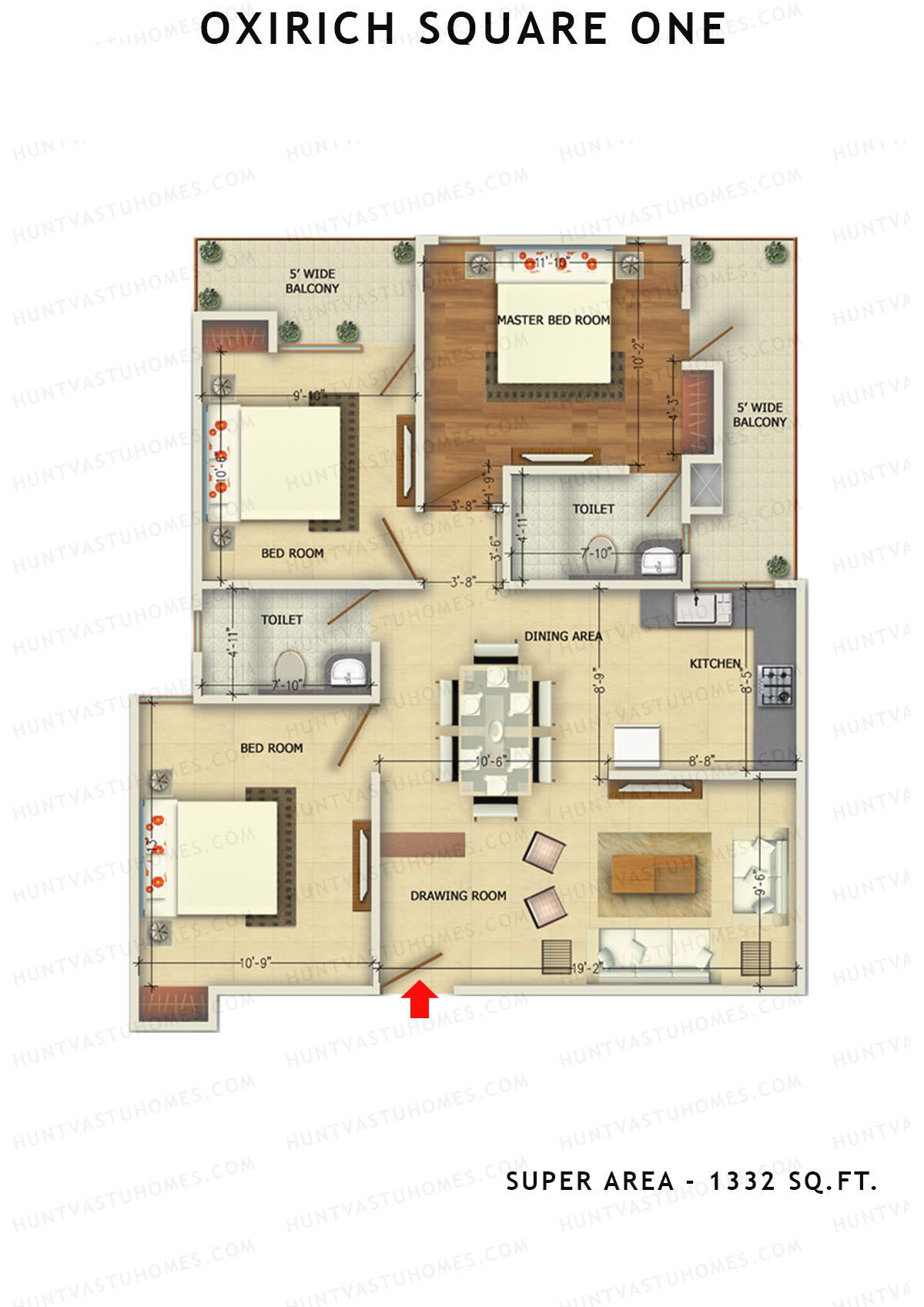Oxirich Square One Tower 6 Unit 5 Floor Plan