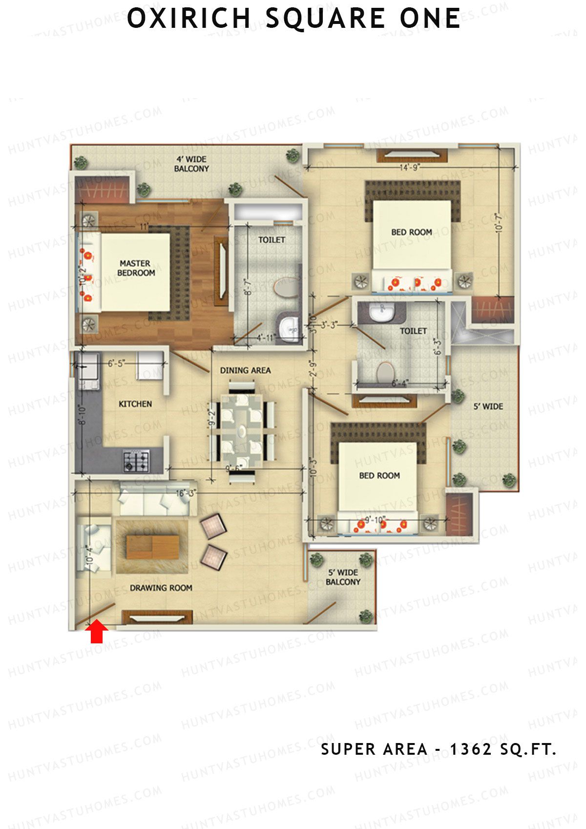 Oxirich Square One Tower 6 Unit 6 Floor Plan