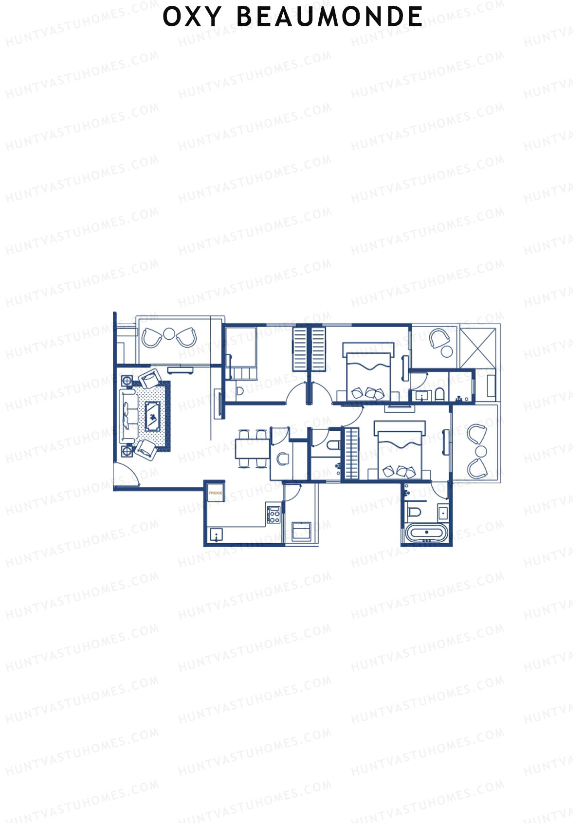Oxy Beaumonde Wing D Unit 1 Floor Plan