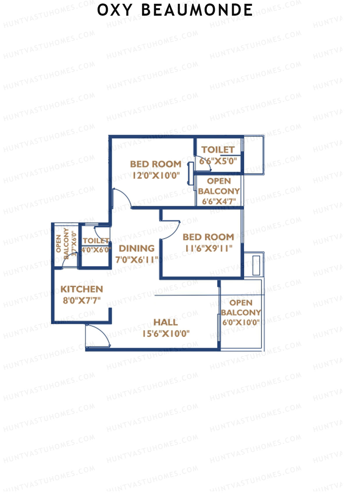 Oxy Beaumonde Wing D Unit 2 Floor Plan