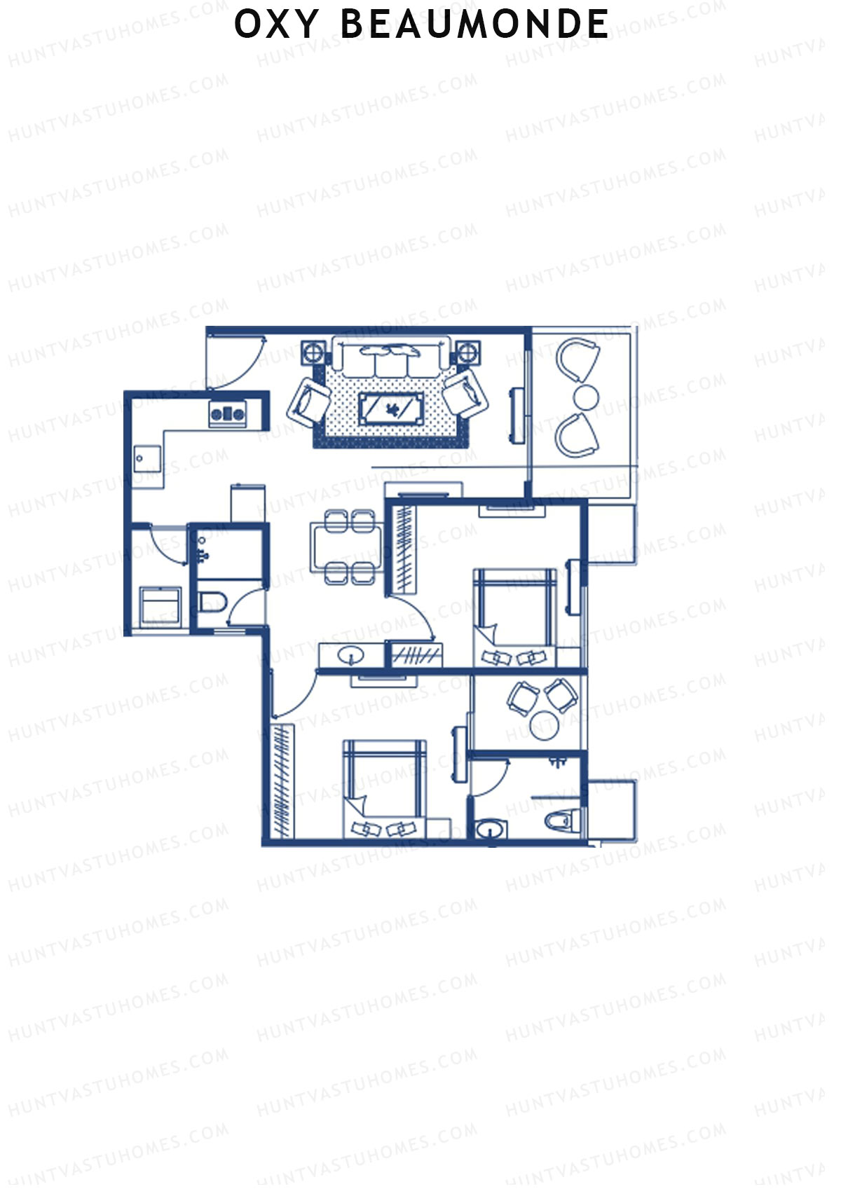 Oxy Beaumonde Wing D Unit 3 Floor Plan