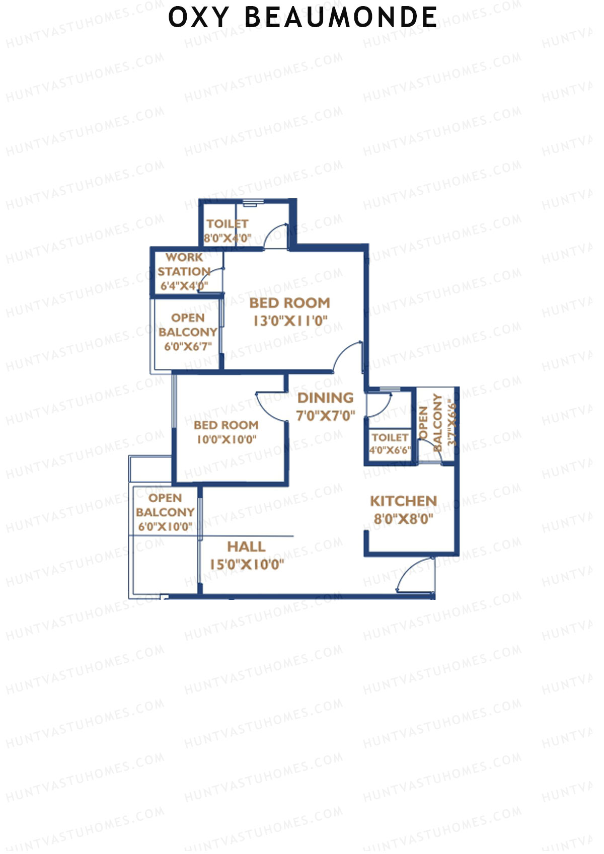 Oxy Beaumonde Wing D Unit 6 Floor Plan