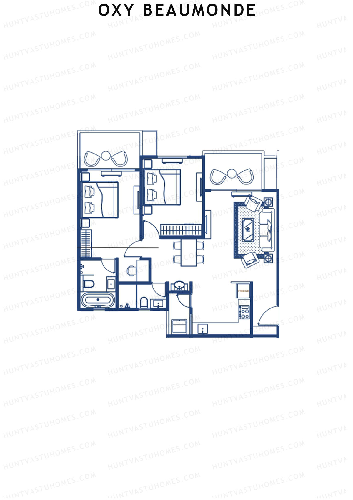 Oxy Beaumonde Wing D Unit 8 Floor Plan