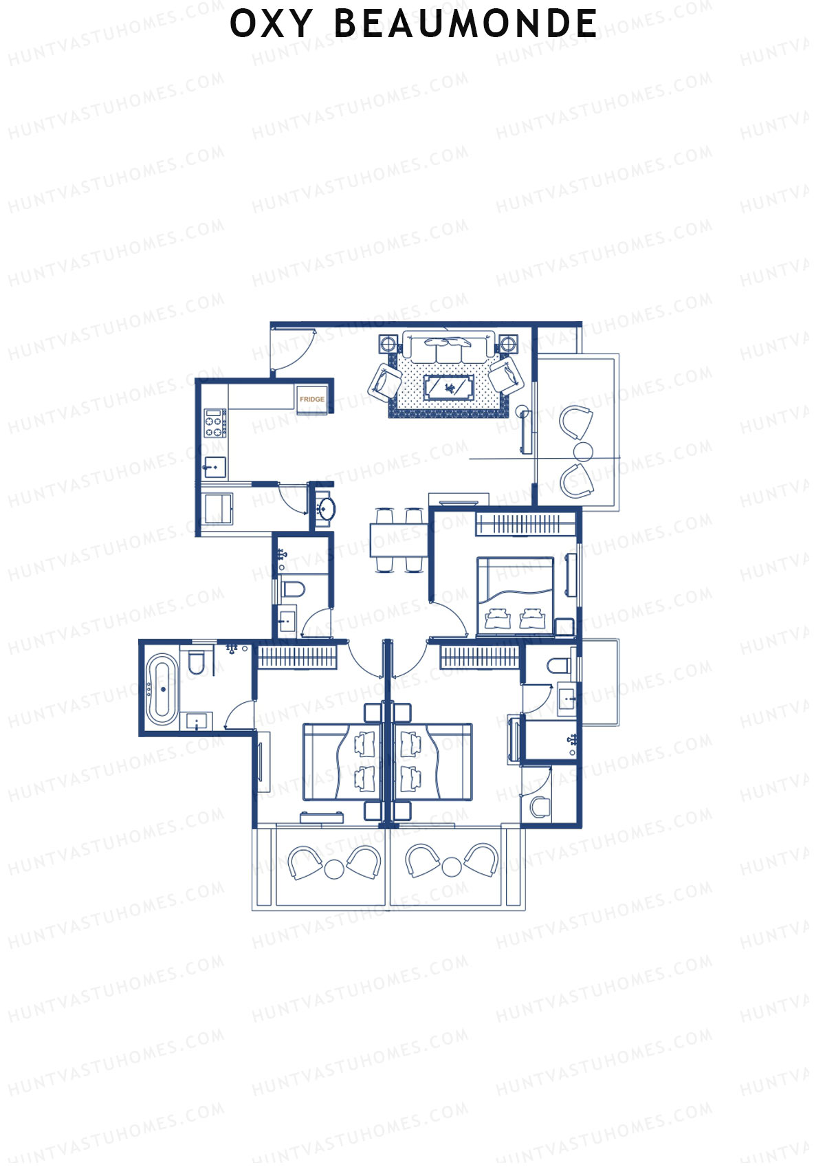 Oxy Beaumonde Wing E Unit 2 Floor Plan