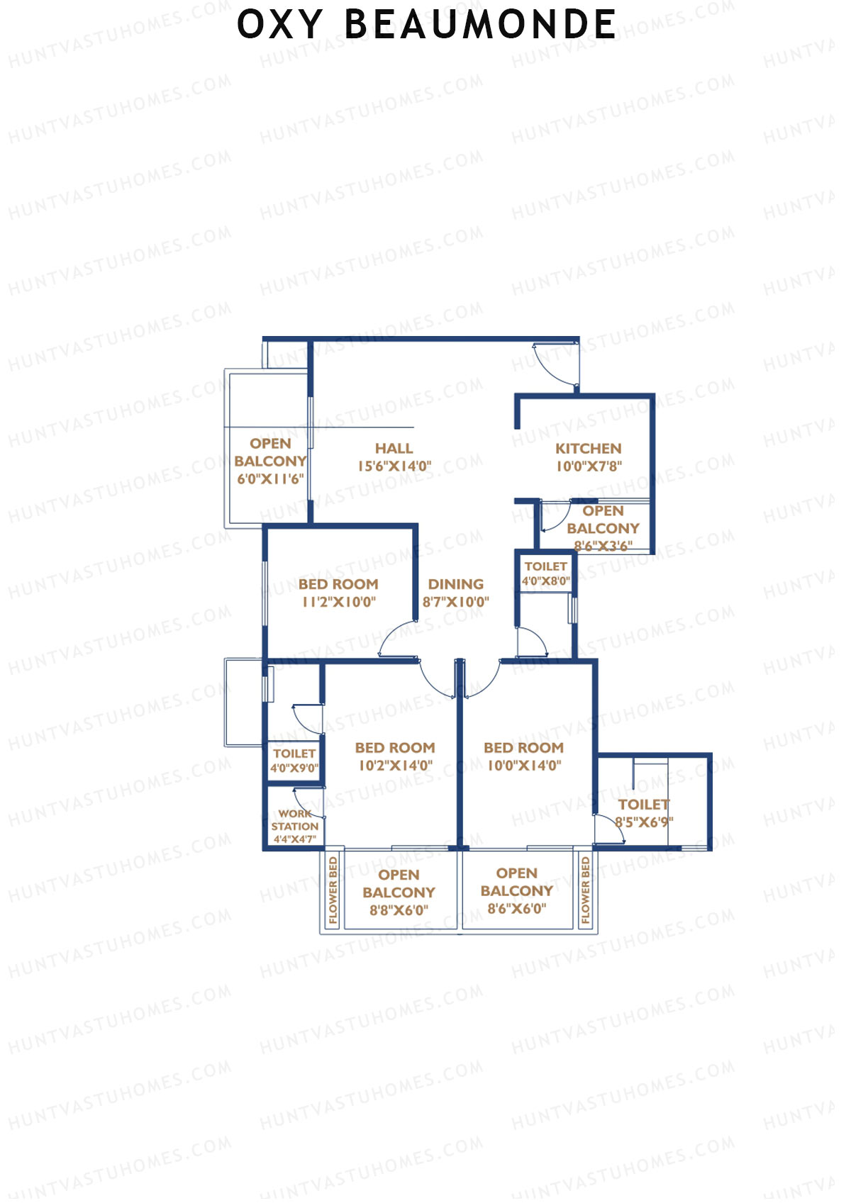 Oxy Beaumonde Wing E Unit 3 Floor Plan