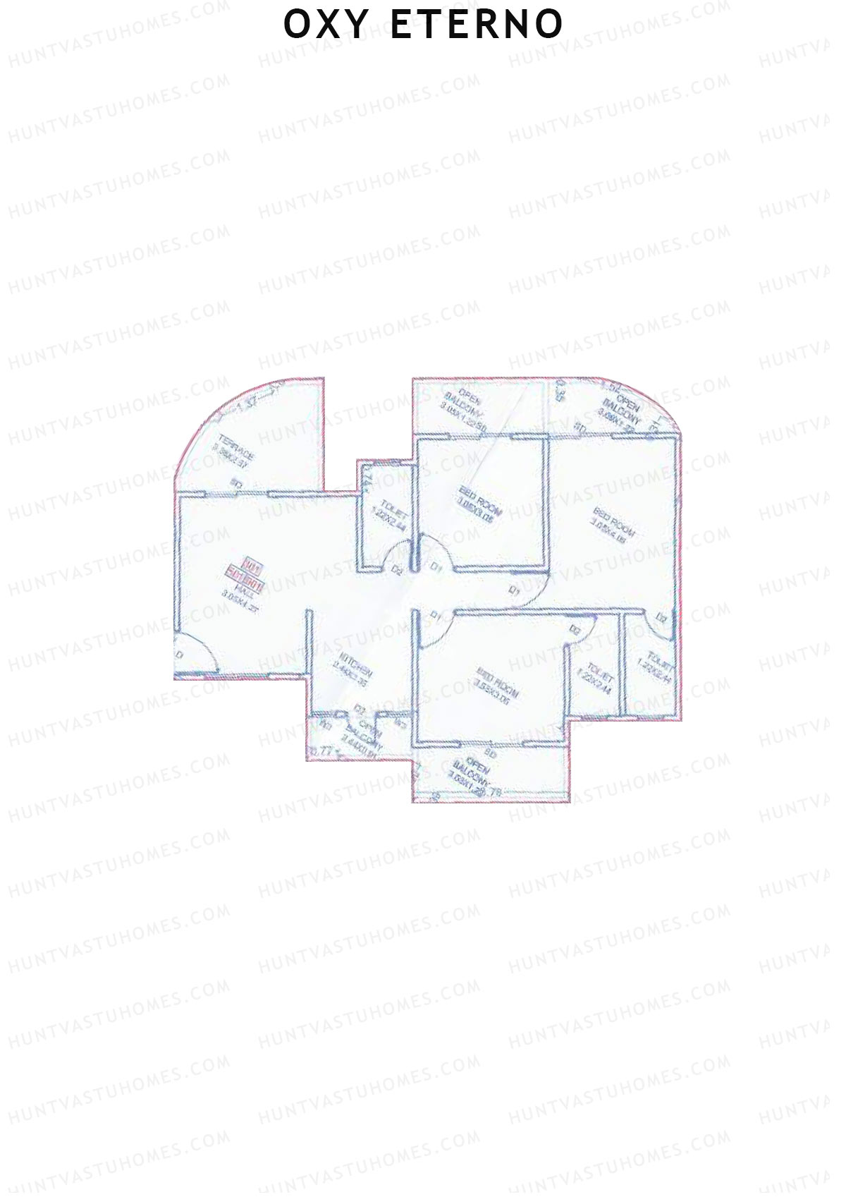 Oxy Eterno Wing A Unit 1 Floor Plan