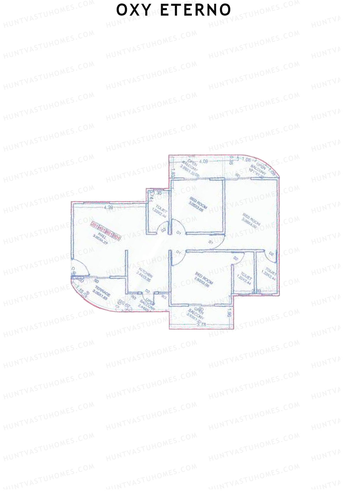 Oxy Eterno Wing A Unit 1 Floor Plan