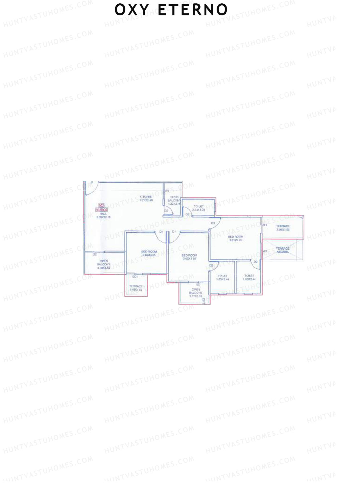 Oxy Eterno Wing A Unit 2 Floor Plan