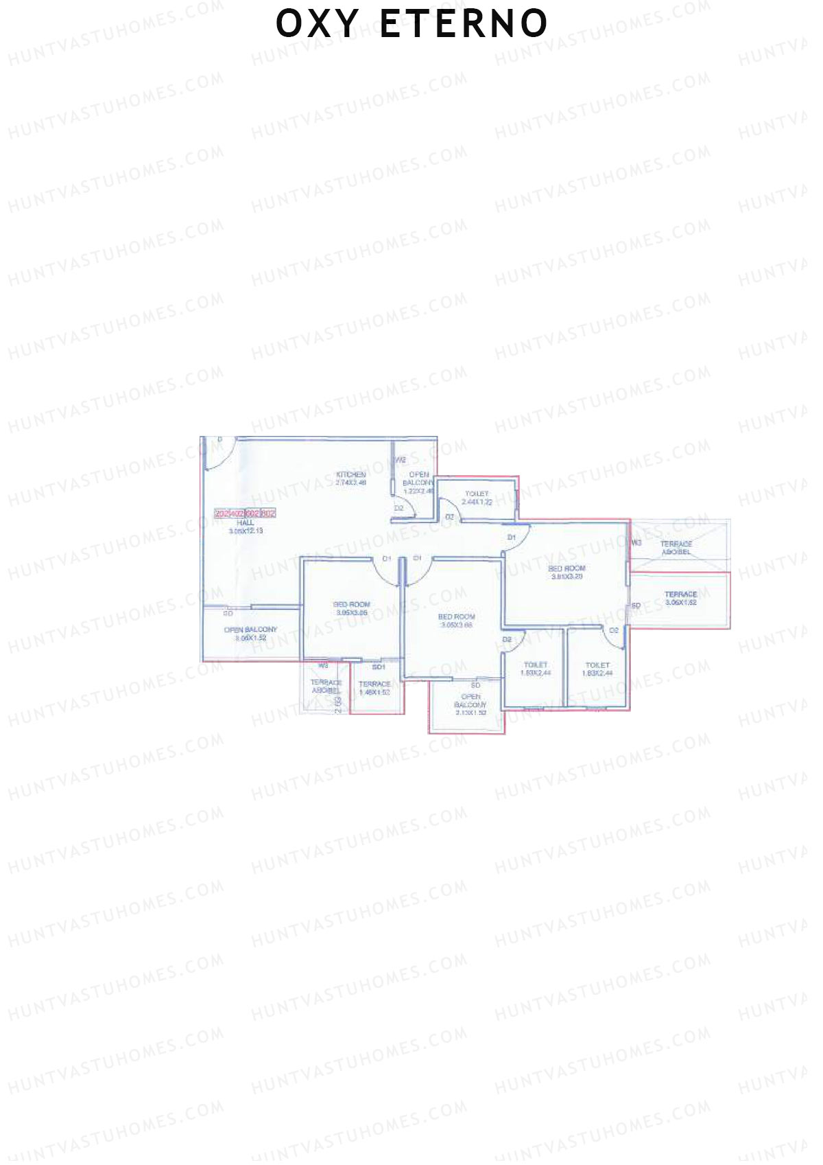 Oxy Eterno Wing A Unit 2 Floor Plan
