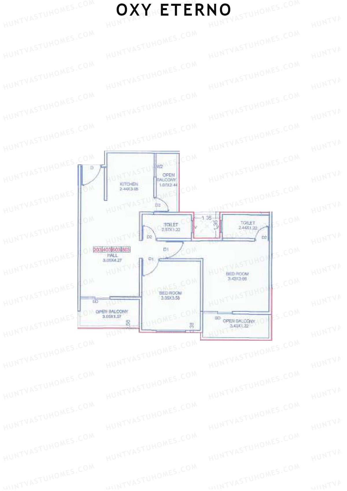 Oxy Eterno Wing A Unit 3 Floor Plan