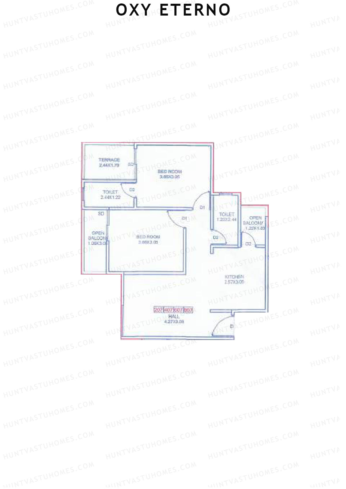 Oxy Eterno Wing A Unit 7 Floor Plan