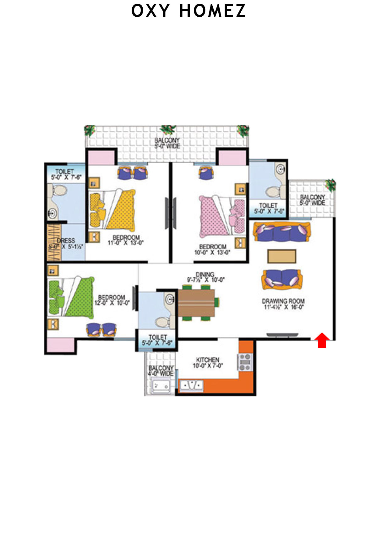Oxy Homez Block A Unit 1 (Type 5) Floor Plan