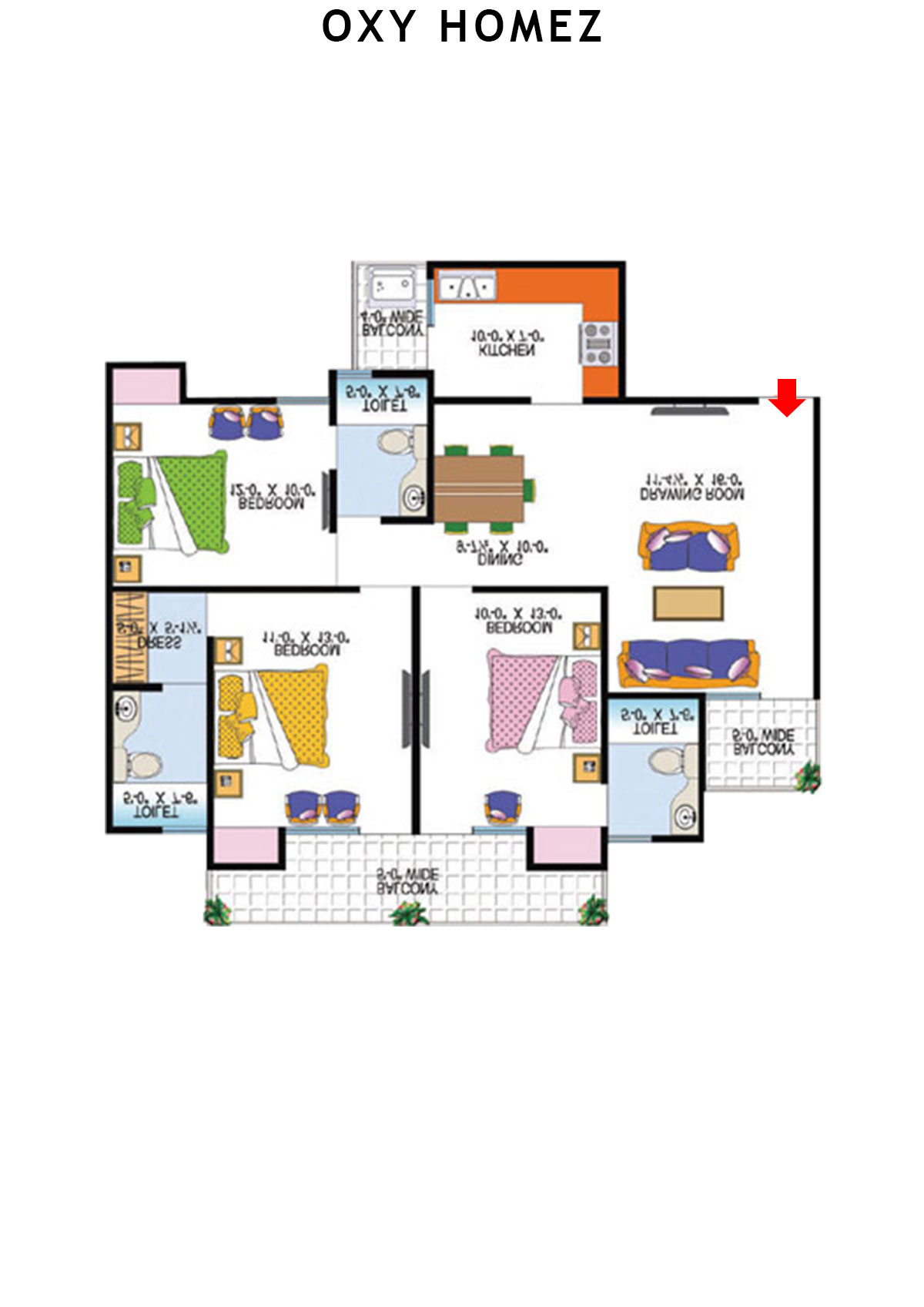 Oxy Homez Block B Unit 10 (Type 5) Floor Plan