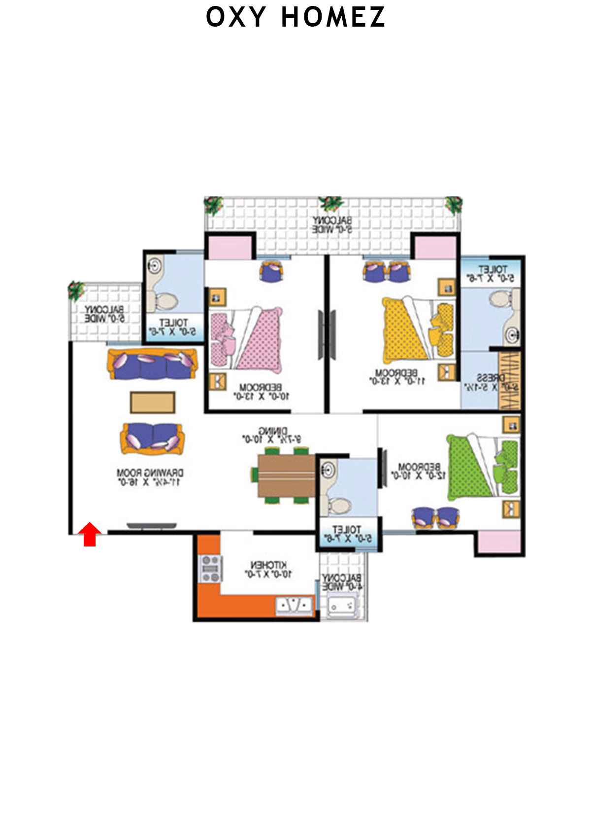 Oxy Homez Block B Unit 5 (Type 5) Floor Plan