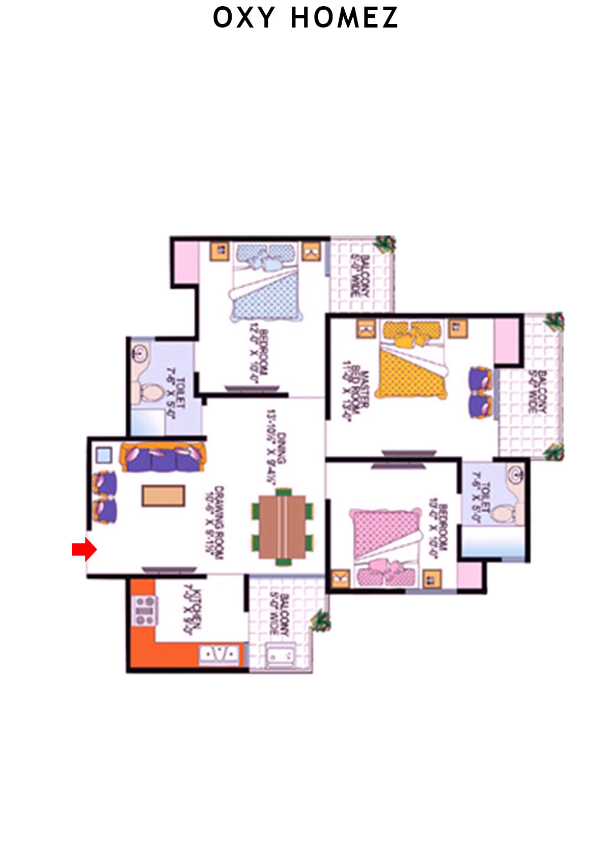 Oxy Homez Block C Unit 8 (Type 4) Floor Plan