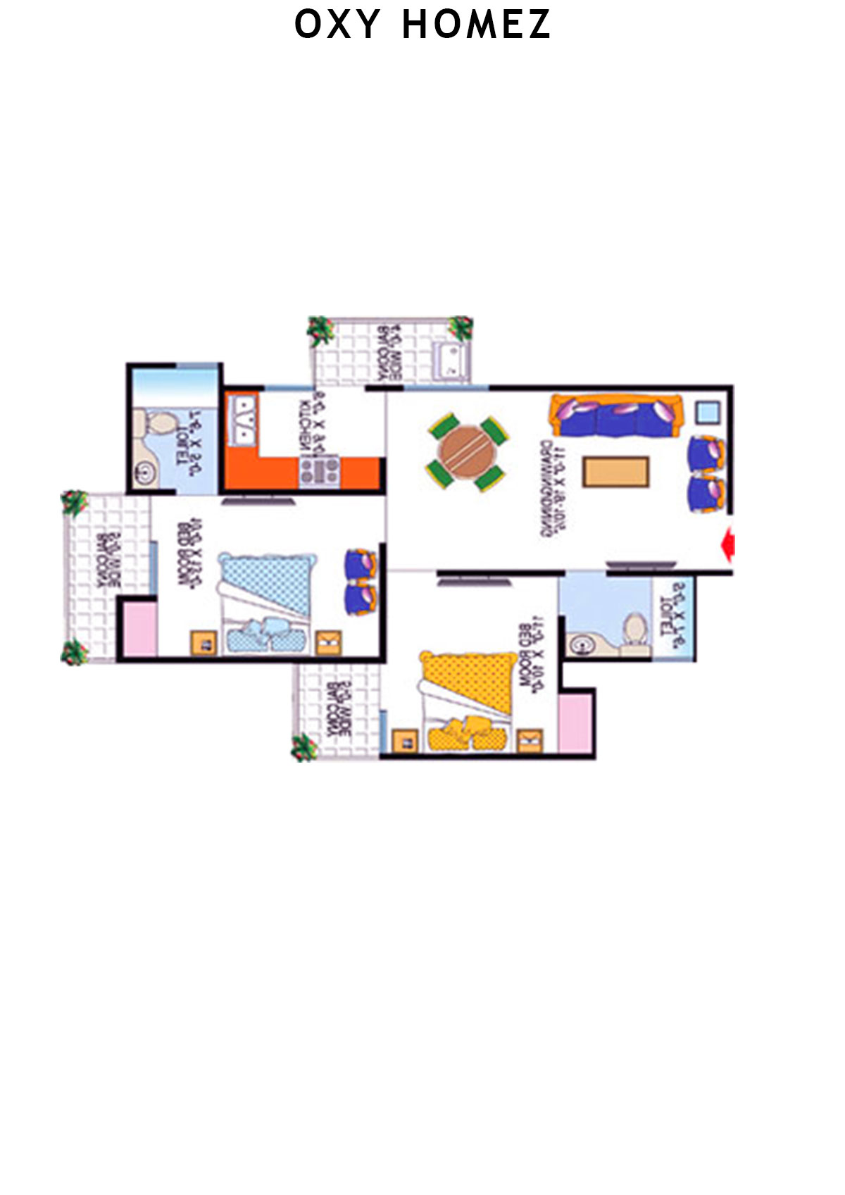Oxy Homez Block F Unit 3 (Type 2) Floor Plan
