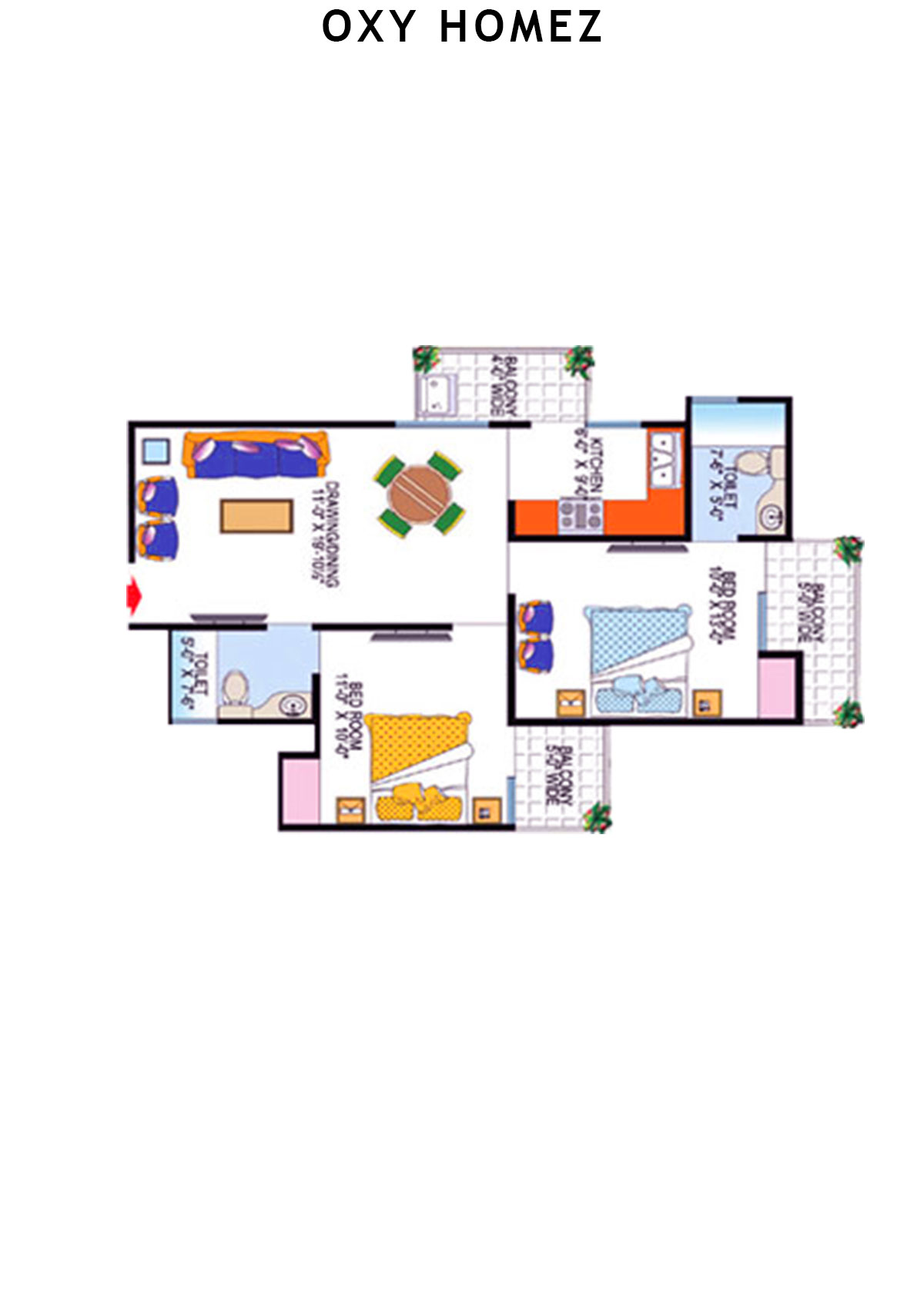Oxy Homez Block F Unit 8 (Type 2) Floor Plan