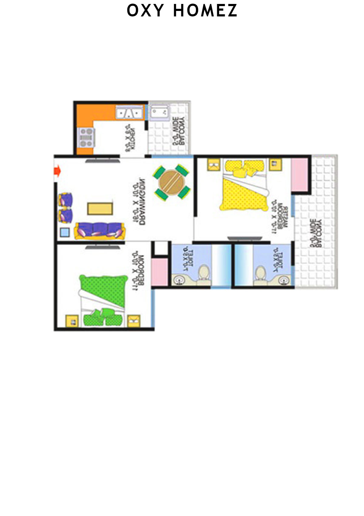 Oxy Homez Block G Unit 13 (Type 1) Floor Plan