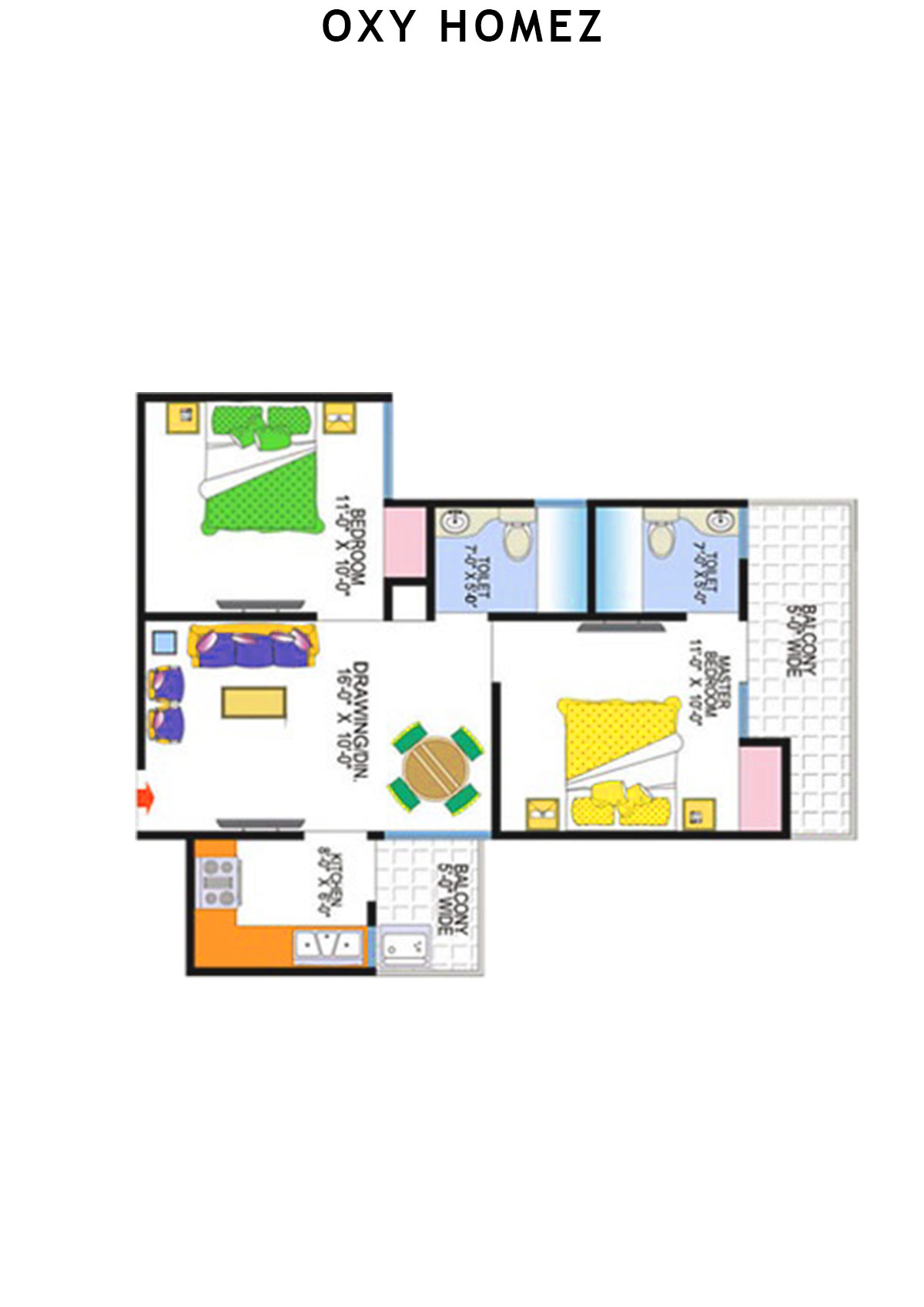 Oxy Homez Block G Unit 14 (Type 1) Floor Plan