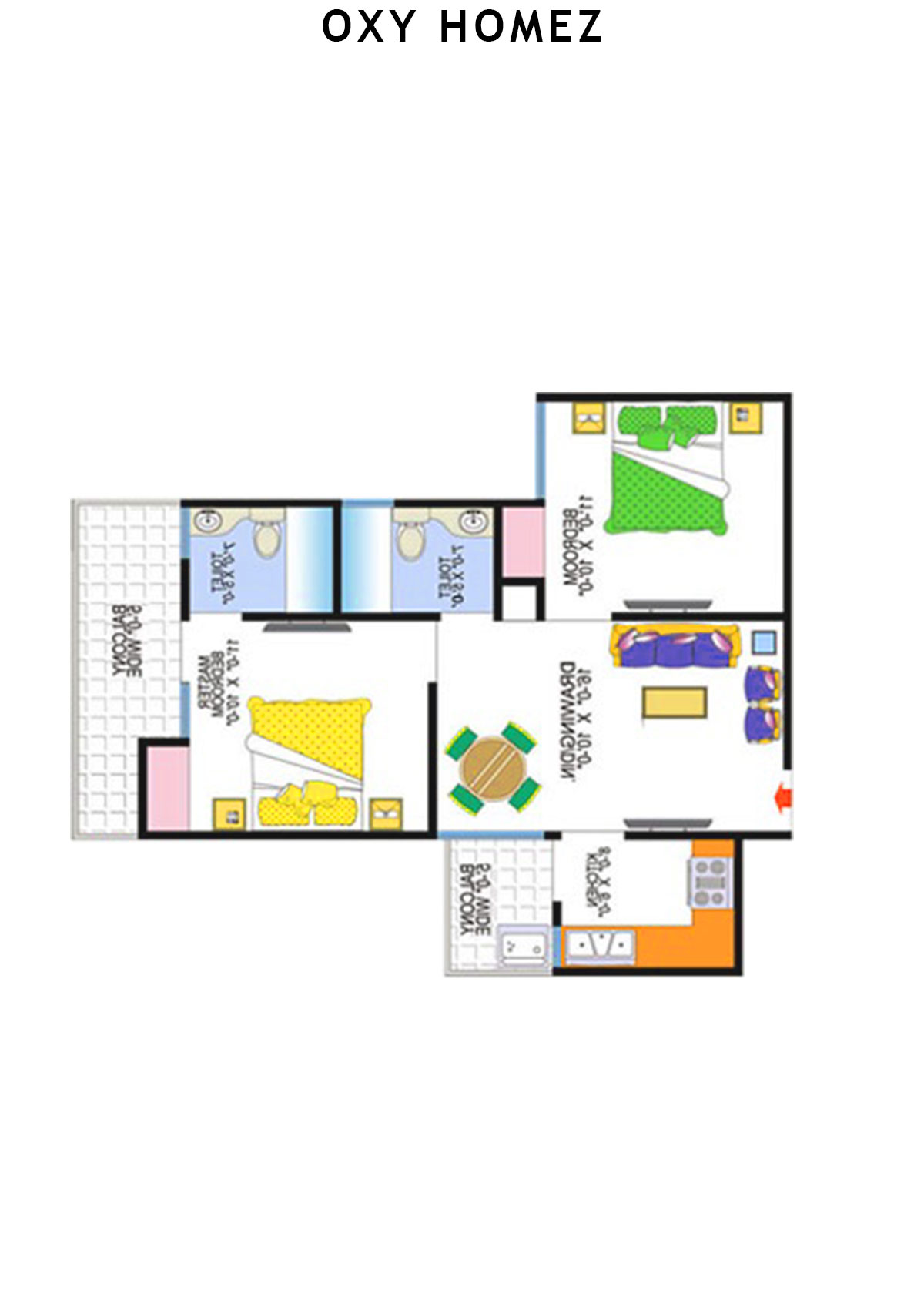 Oxy Homez Block H Unit 3 (Type 1) Floor Plan