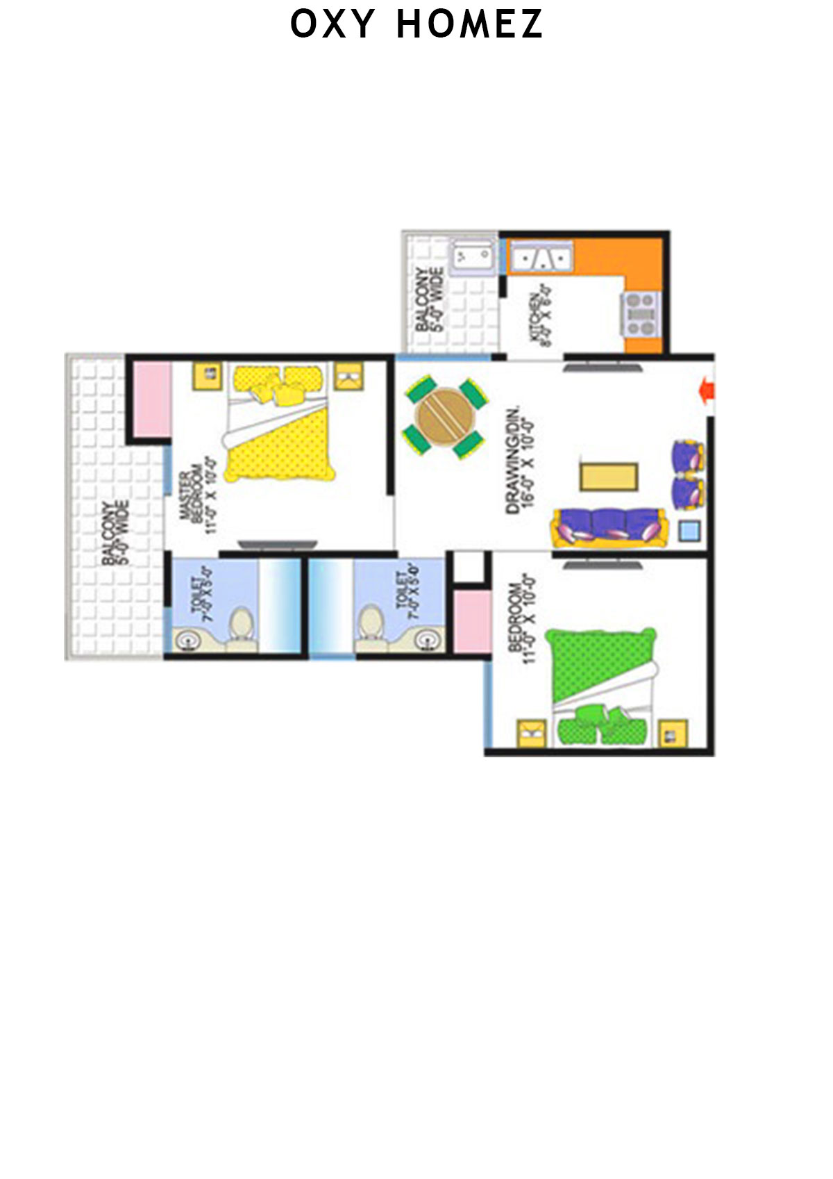 Oxy Homez Block H Unit 6 (Type 1) Floor Plan
