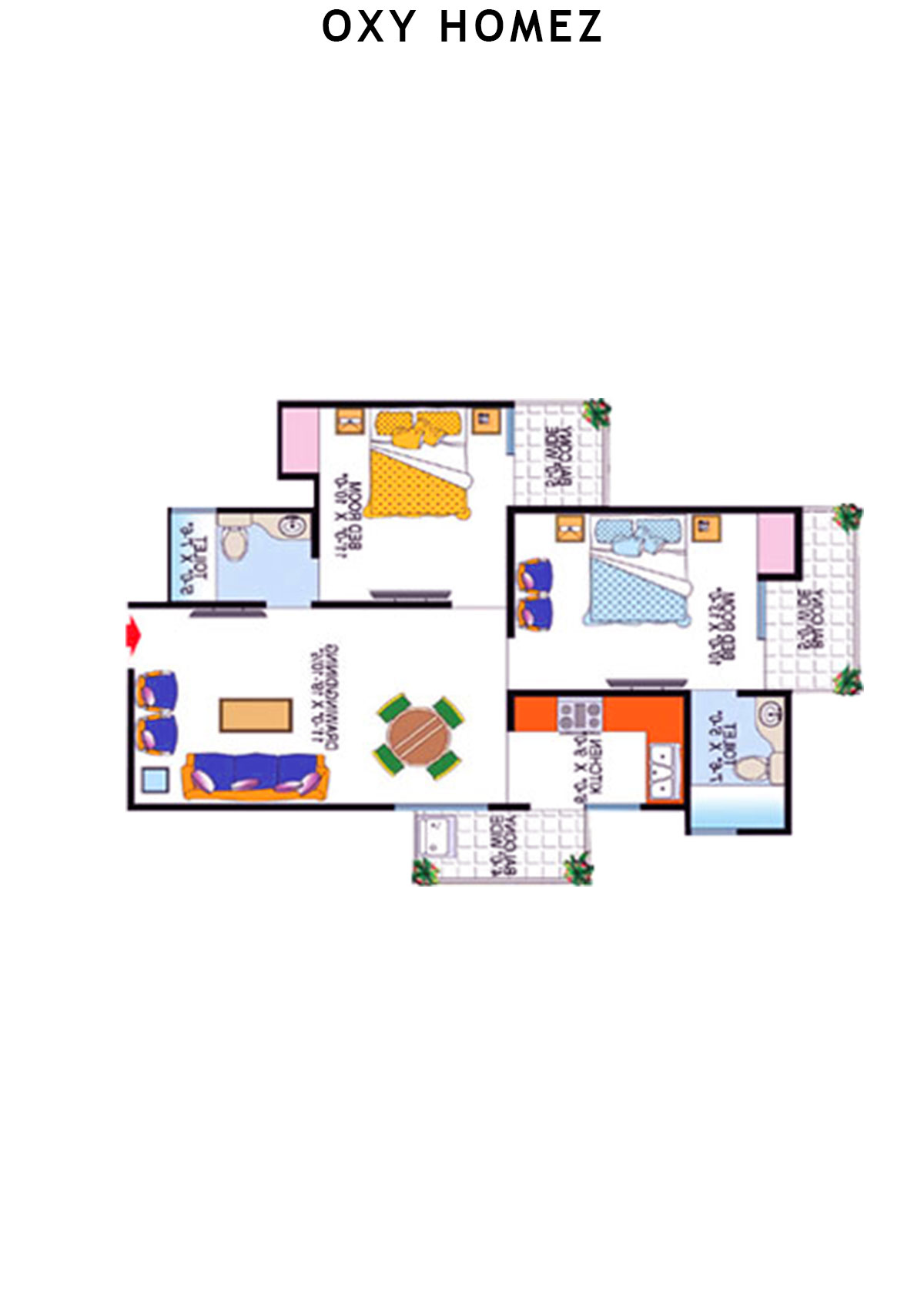 Oxy Homez Block I Unit 7 (Type 2) Floor Plan