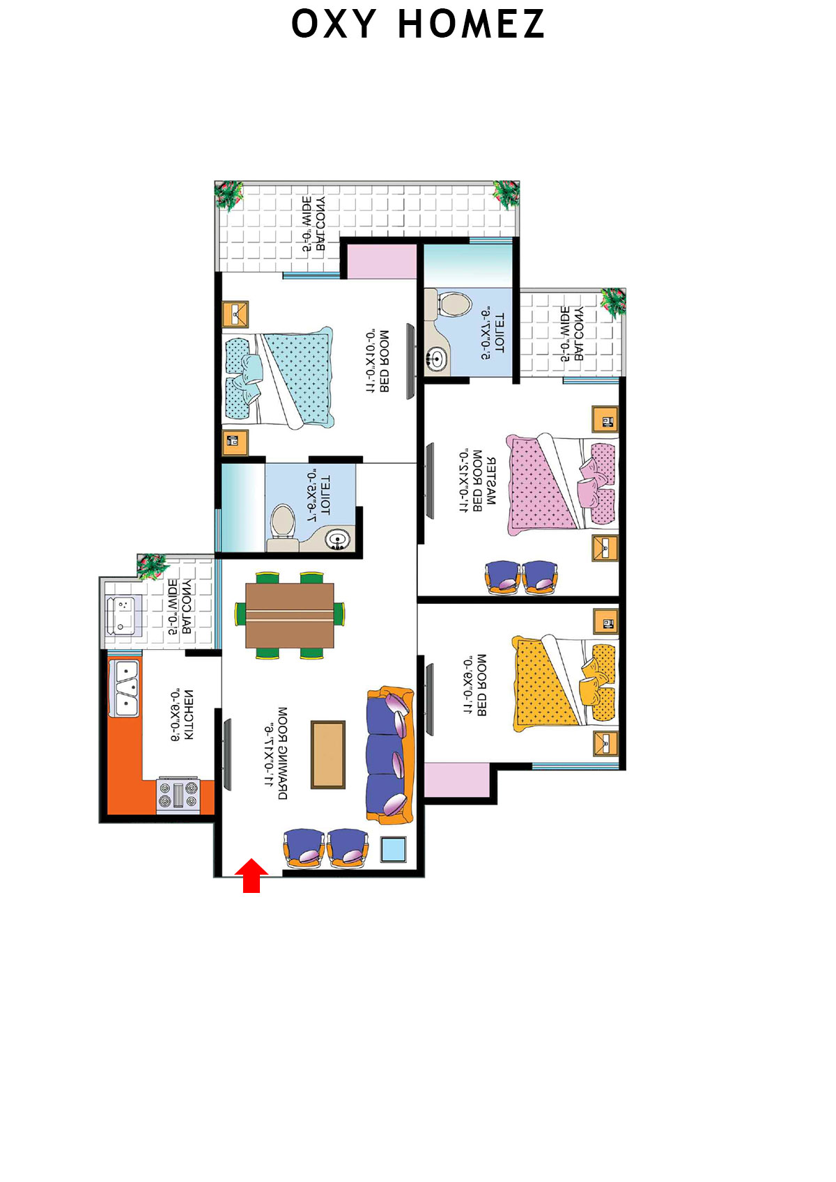 Oxy Homez Block J Unit 2 (Type 3) Floor Plan