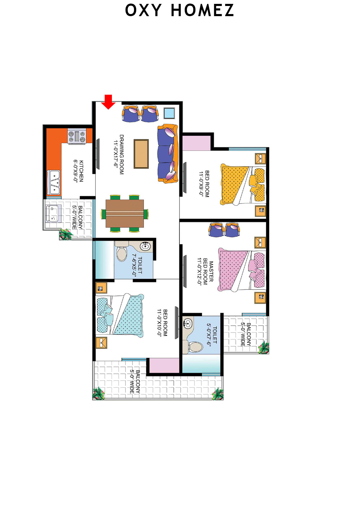 Oxy Homez Block J Unit 7 (Type 3) Floor Plan