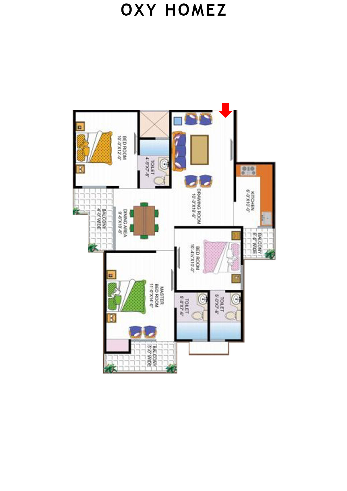 Oxy Homez Block O Unit 11 (Type 6) Floor Plan