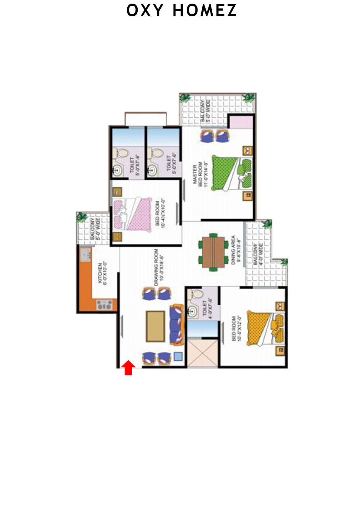 Oxy Homez Block O Unit 3 (Type 6) Floor Plan